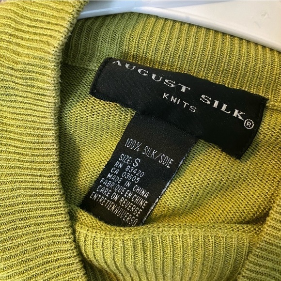 August Silk Knits Lime Green Top in Sz Small - Picture 5 of 11